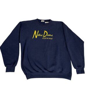 2020 Sport Mens Navy 1990s Notre Dame Fighting Irish Pullover Sweatshirt Large.